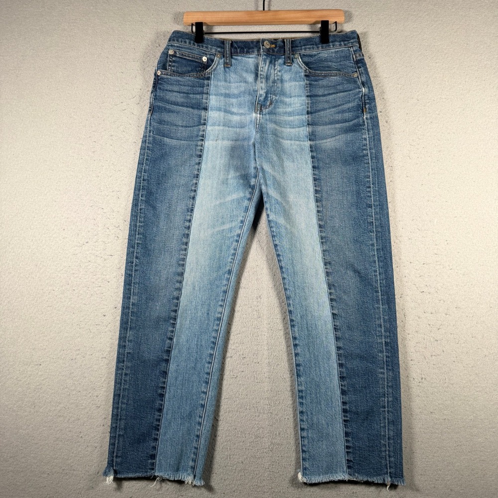 Madewell Cruiser Straight Two-Tone Blue Jeans G1595‎ Hem Womens 28 Comfort